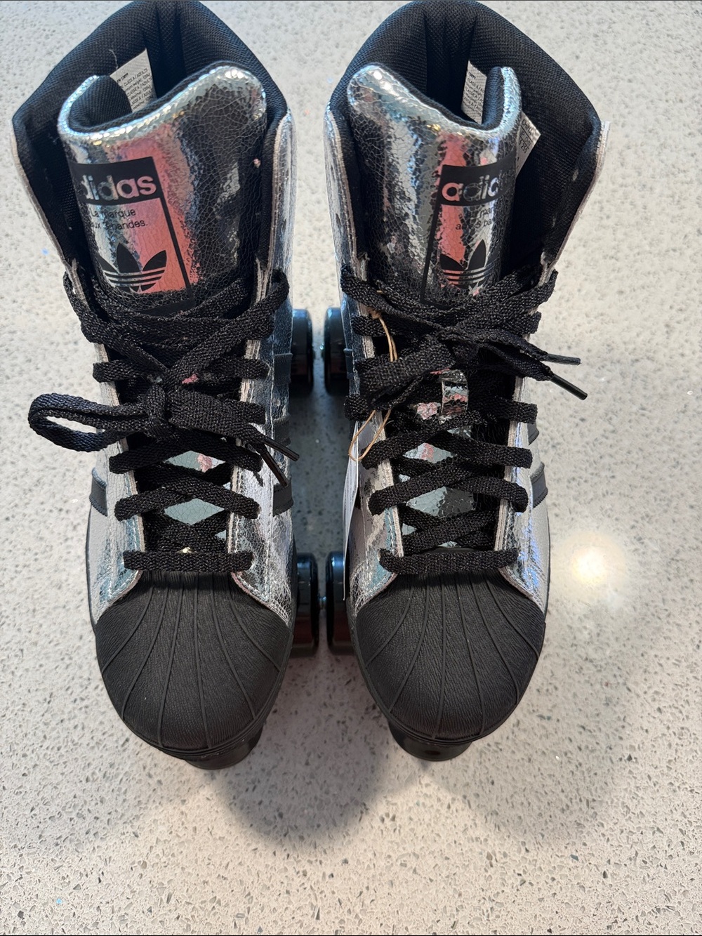 adidas Silver and Black Roller Skate Sneakers - Picture 7 of 11